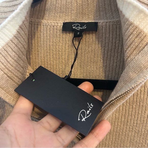 Rails Tessa Stripe wool and cotton quarter-zip pullover - Picture 11 of 13